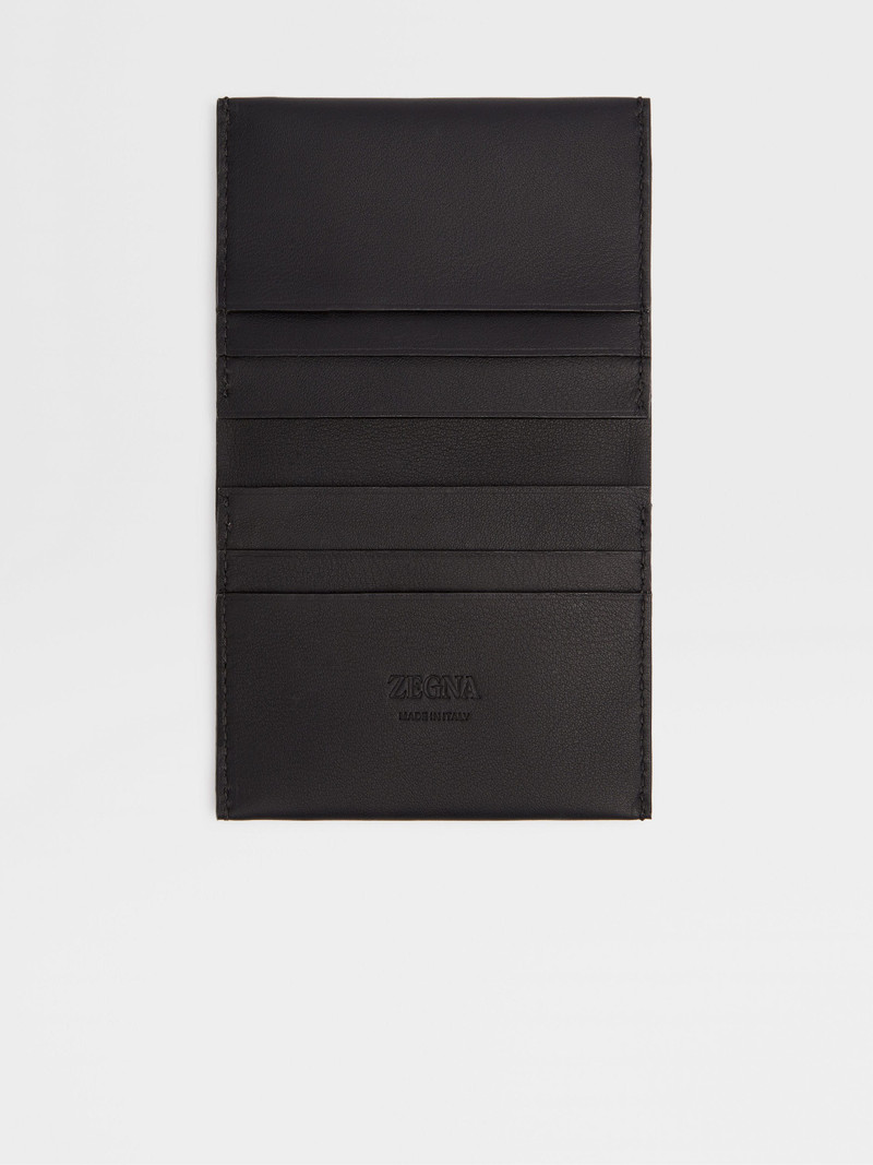 ZEGNA BLACK LEATHER CARD CASE outlook