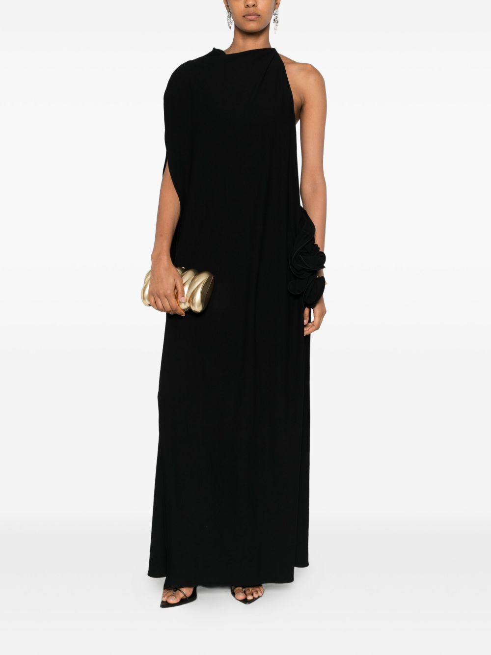 one-shoulder ruffle detail dress - 2