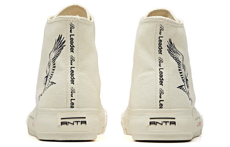 (WMNS) ANTA x Robert Geller Life Series Sneakers Canvas High 'Eagle White Black' 12948680-12 - 4