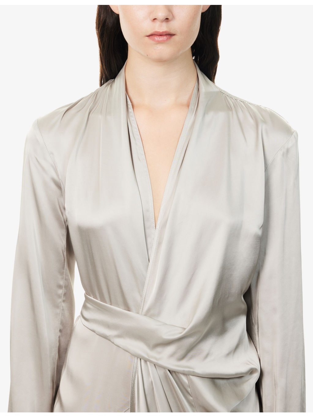 Wrap V-Neck Woven Midi Dress - 5