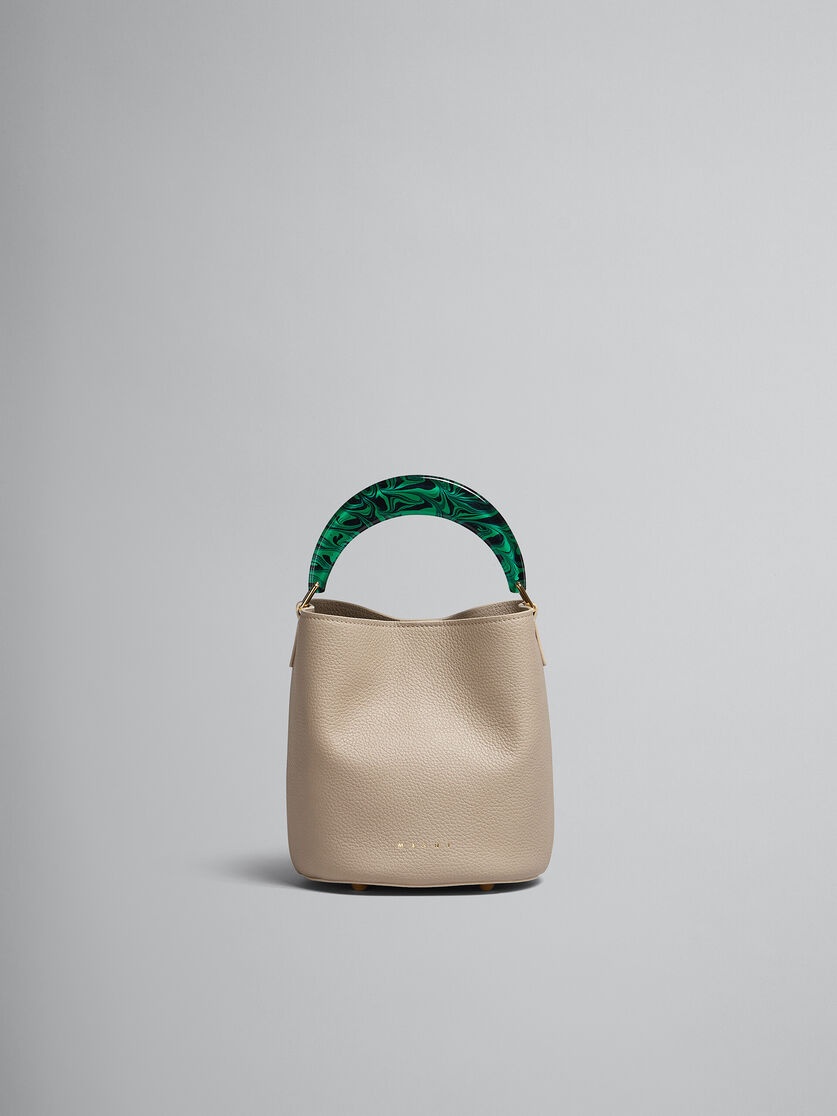 VENICE BUCKET BAG IN BEIGE LEATHER AND RESIN - 1