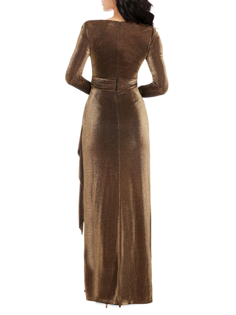 Women's Shania Metallic Wrap Gown - Gold Multi 5