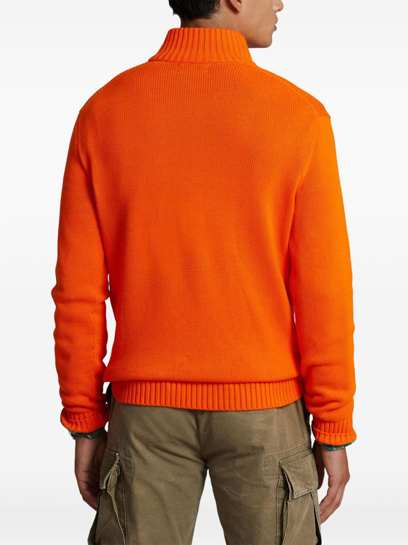 quarter-zip embroidered-logo sweater 4