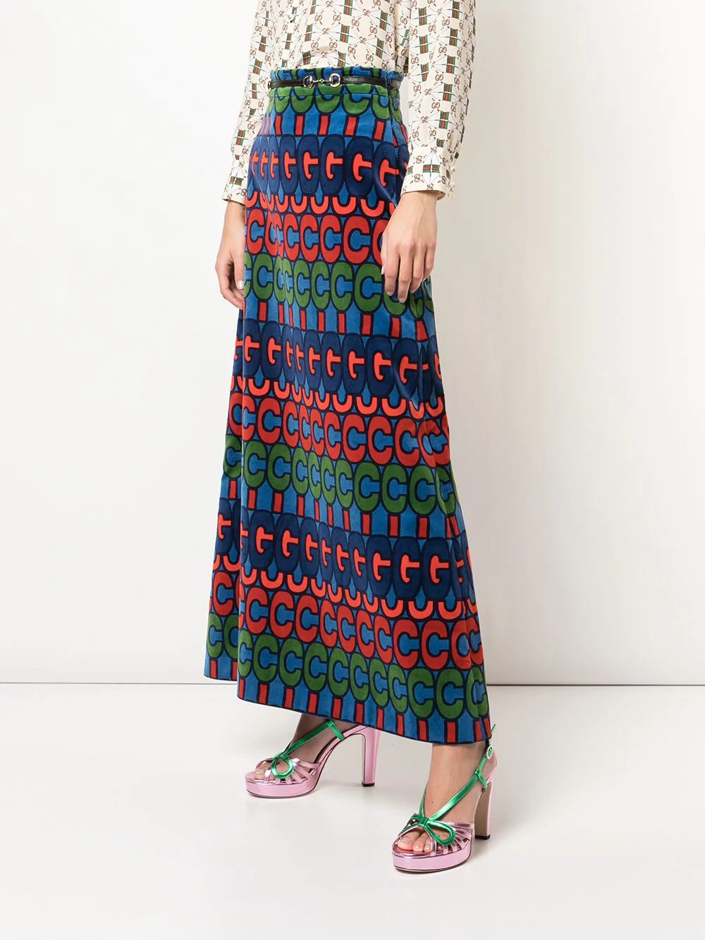 psychedelic logo print skirt - 3