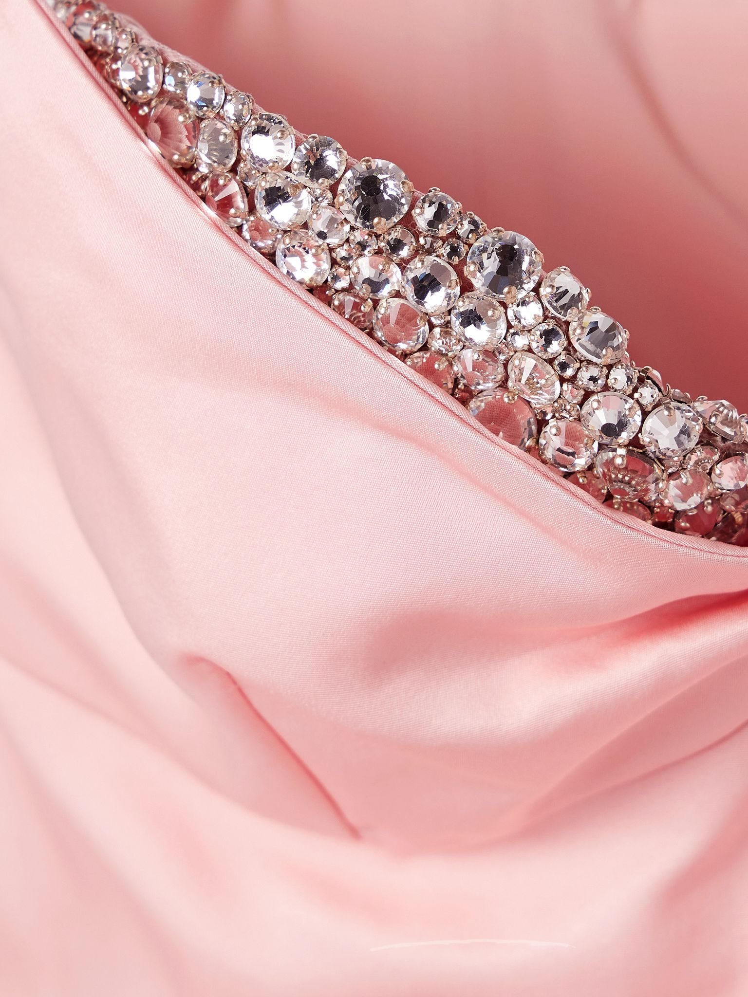 Strapless crystal-embellished taffeta gown Baby pink - 4