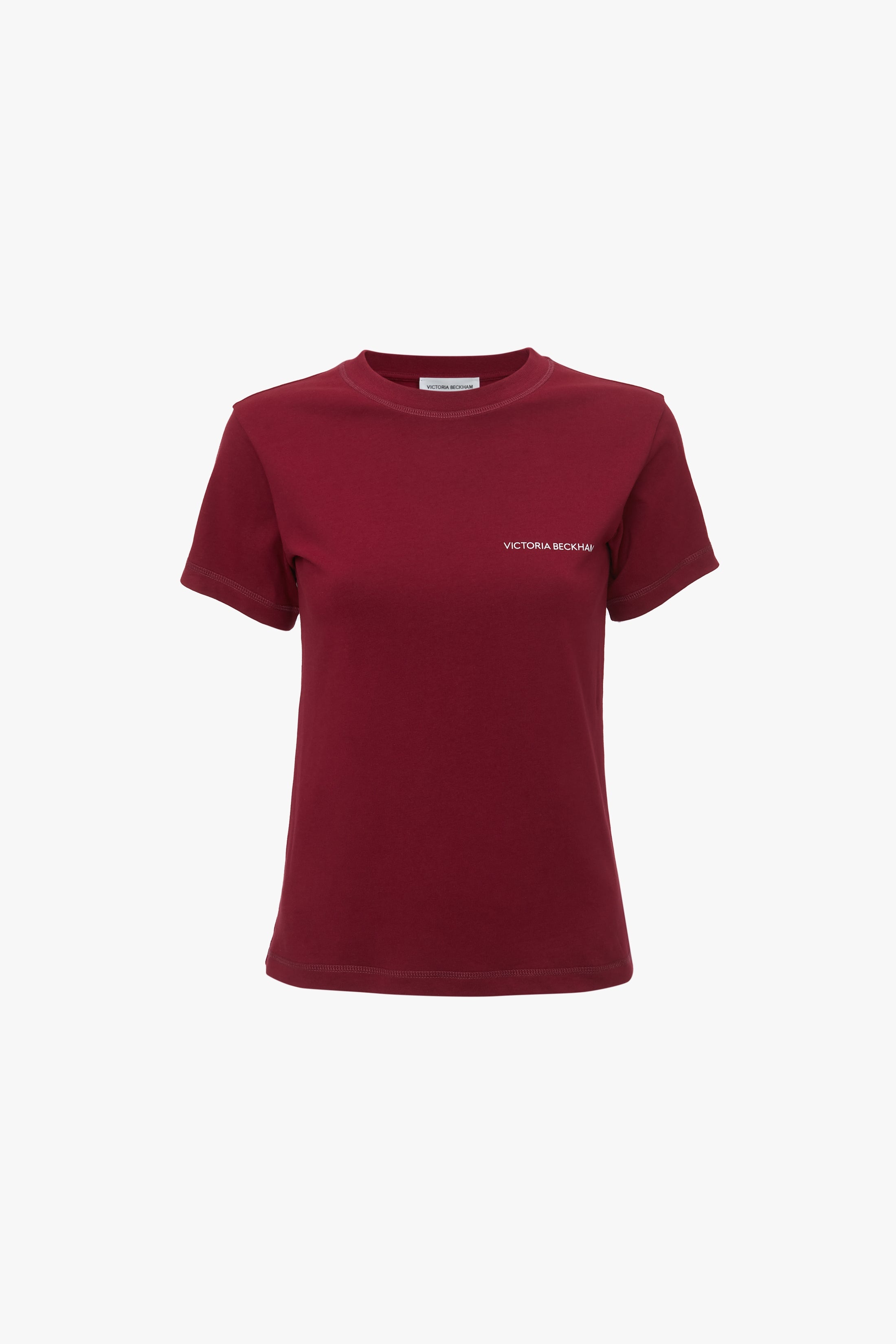 Exclusive Shrunken Logo Tee In Oxblood - 1