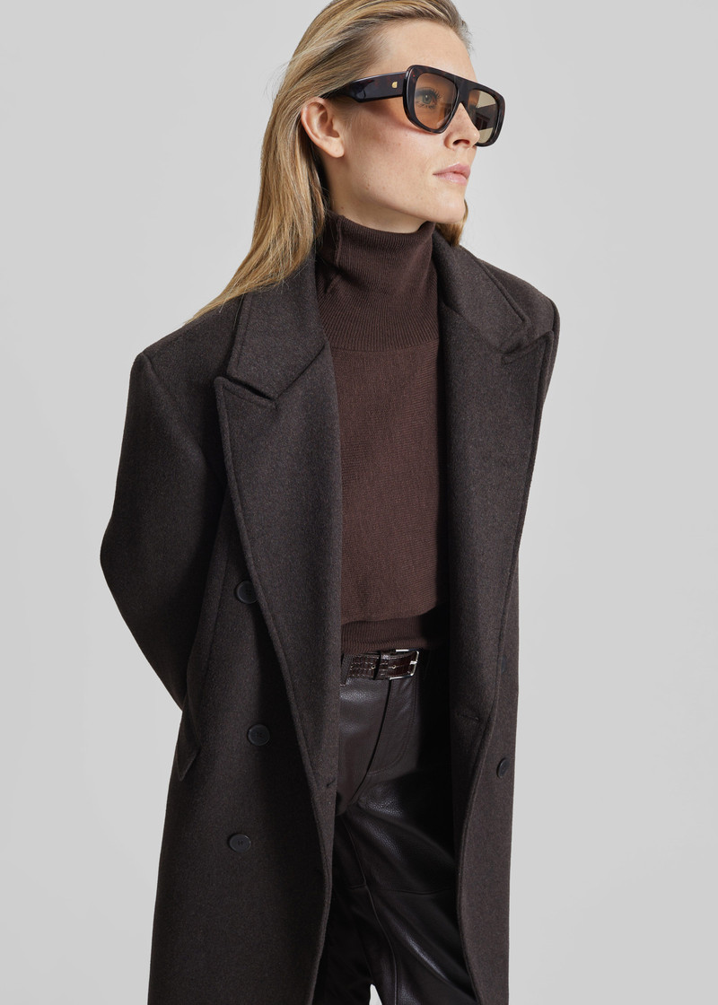 Bellace Wool Coat - Brown 4
