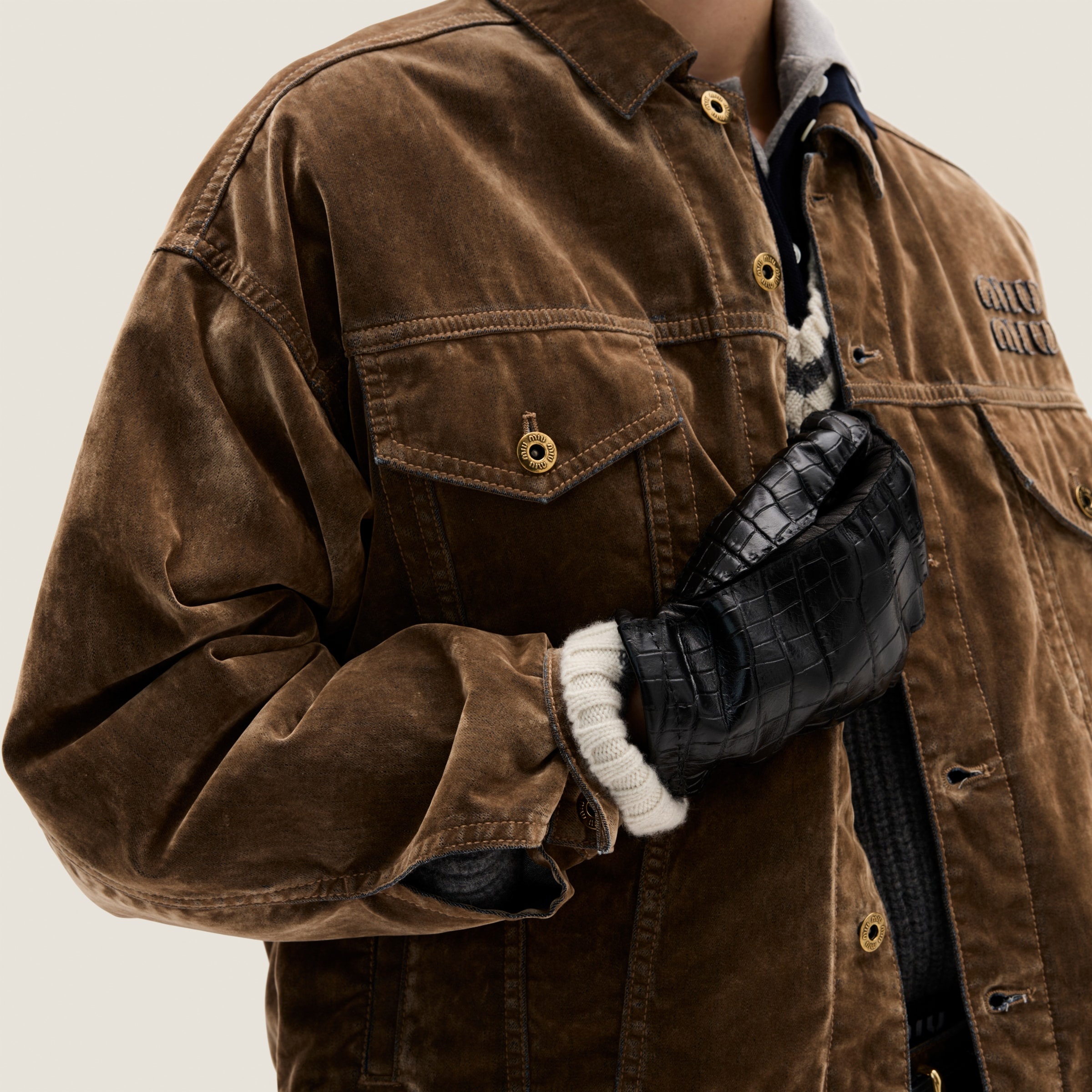 Washed flocked chambray blouson jacket - 4