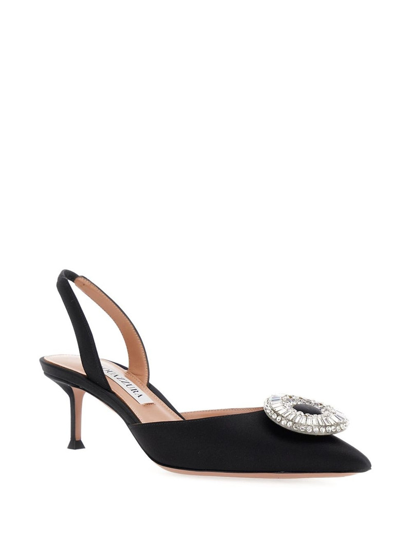 AQUAZZURA Crystal Hoop slingback pumps outlook