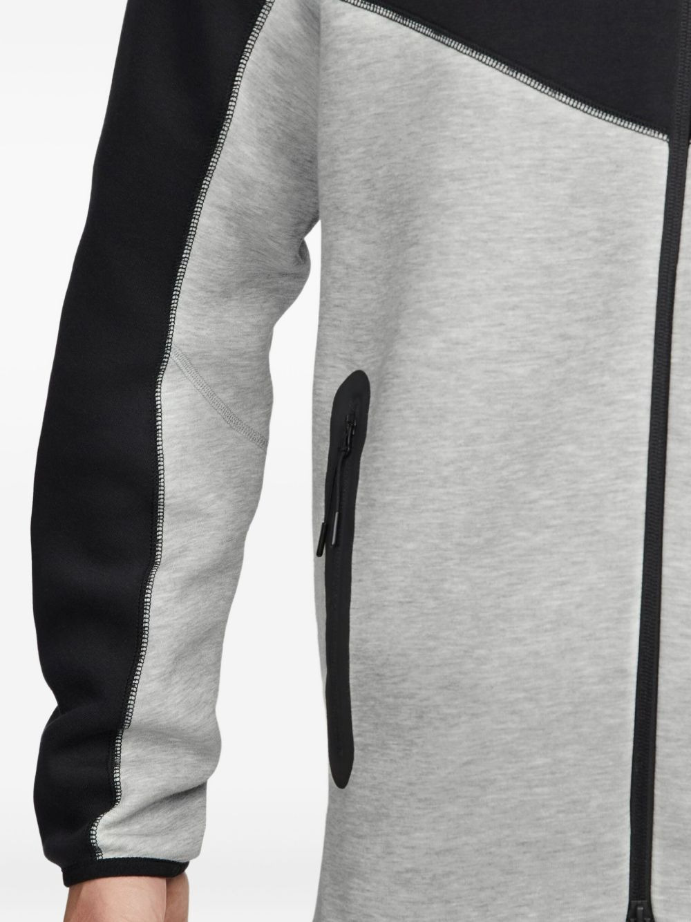 long-sleeves panelled hoodie - 4