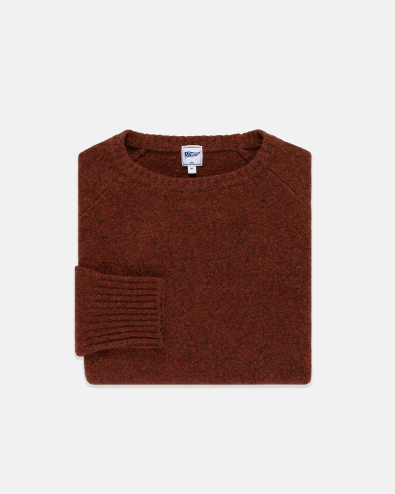 SOLID RUST CREWNECK SWEATER - TRIM FIT 1
