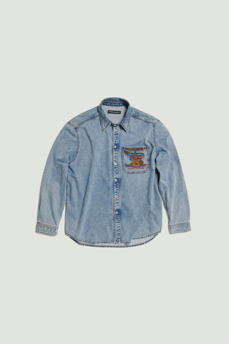 Paris' Best Embroidered Denim Shirt 1