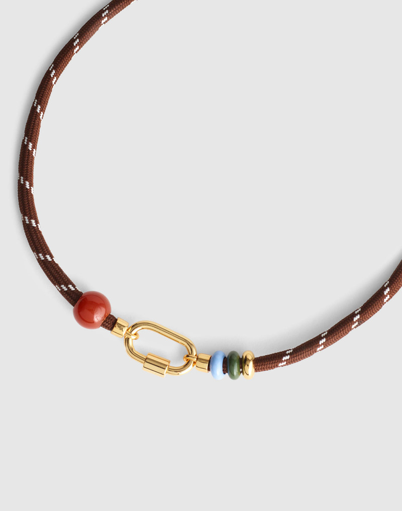 Semiprecious Carabiner Paracord Charm Necklace 1
