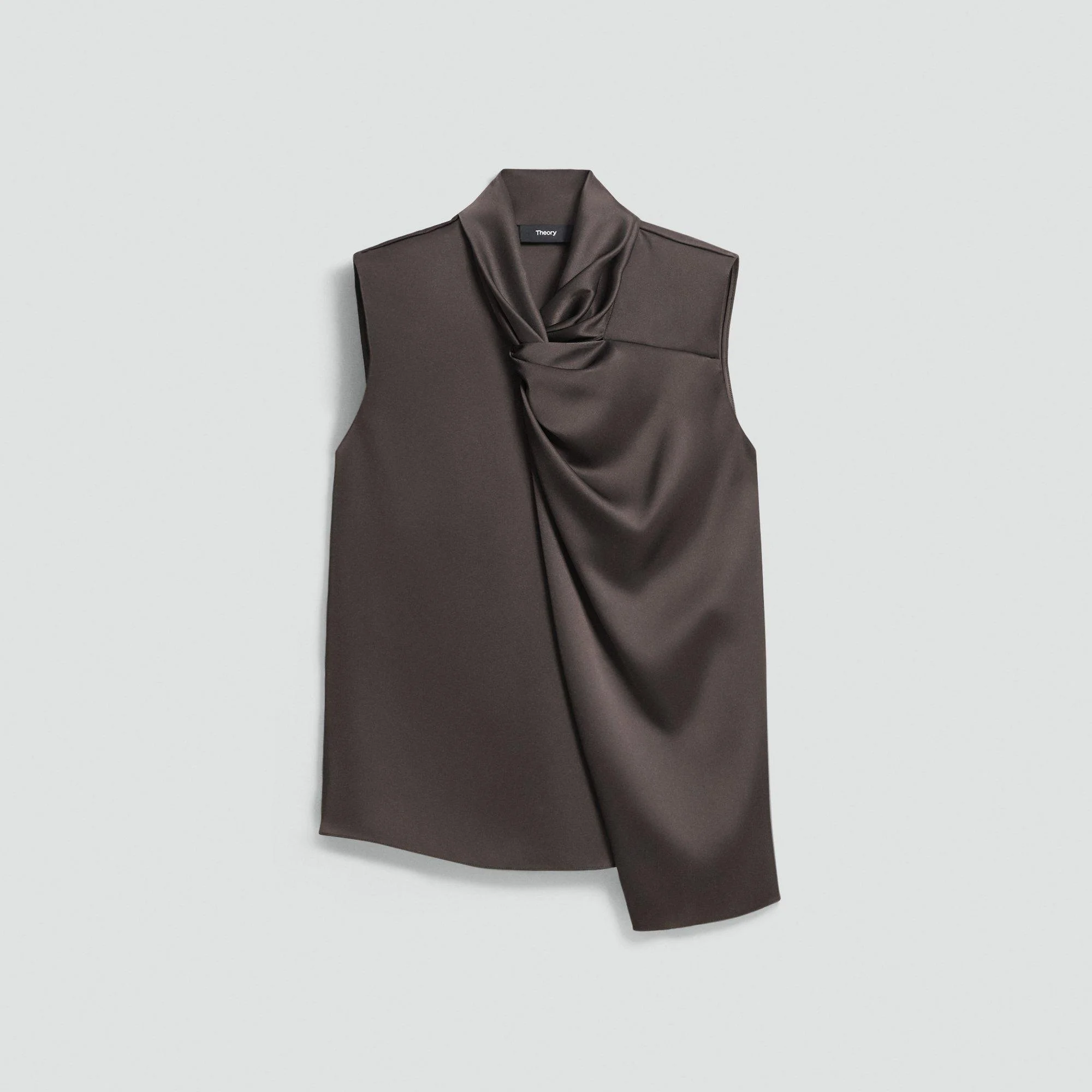 Twisted Split Blouse in Satin - 1