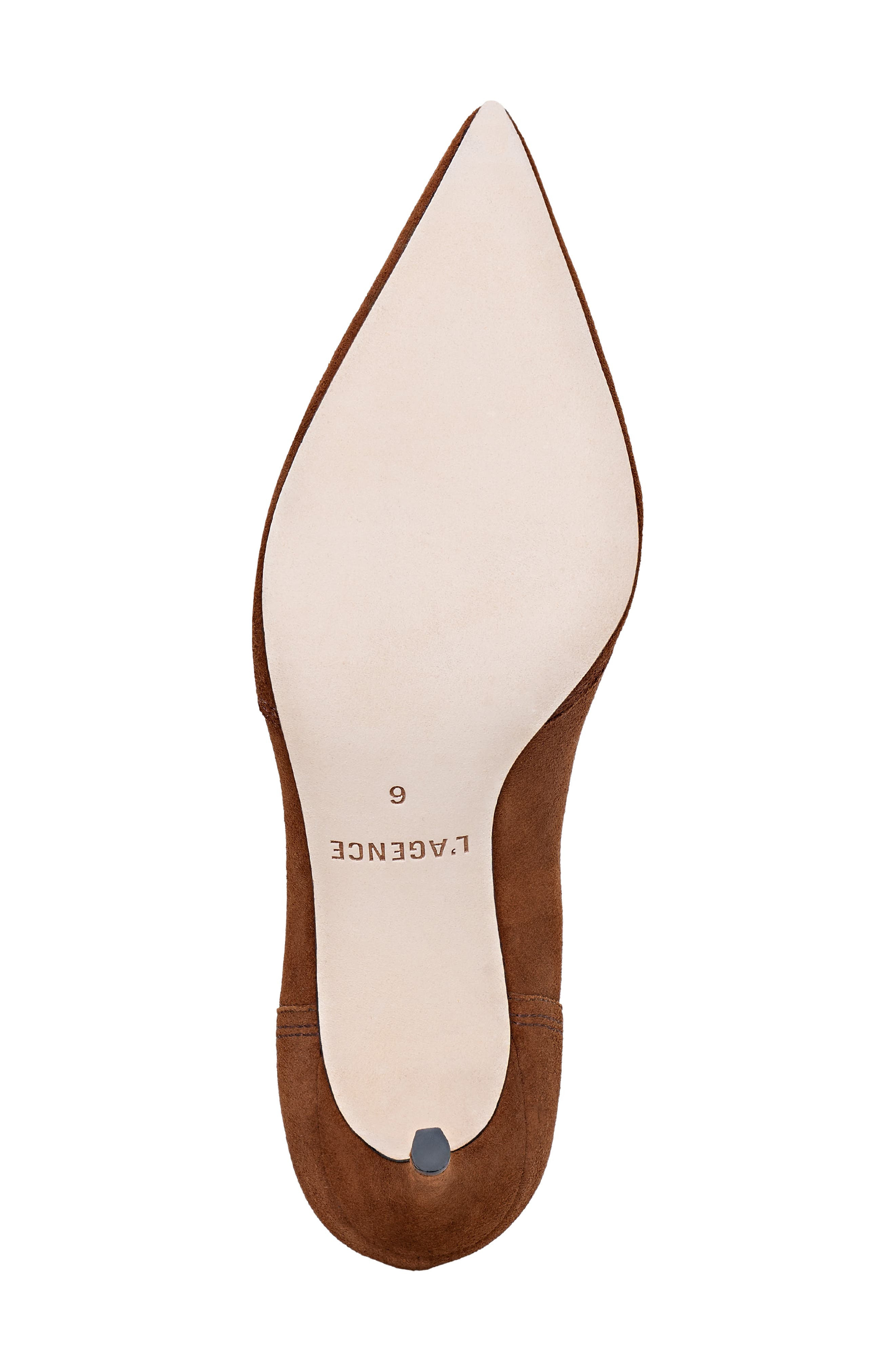 L'AGENCE Amandine Pointed Toe Pump in Buckskin Suede at Nordstrom - 6