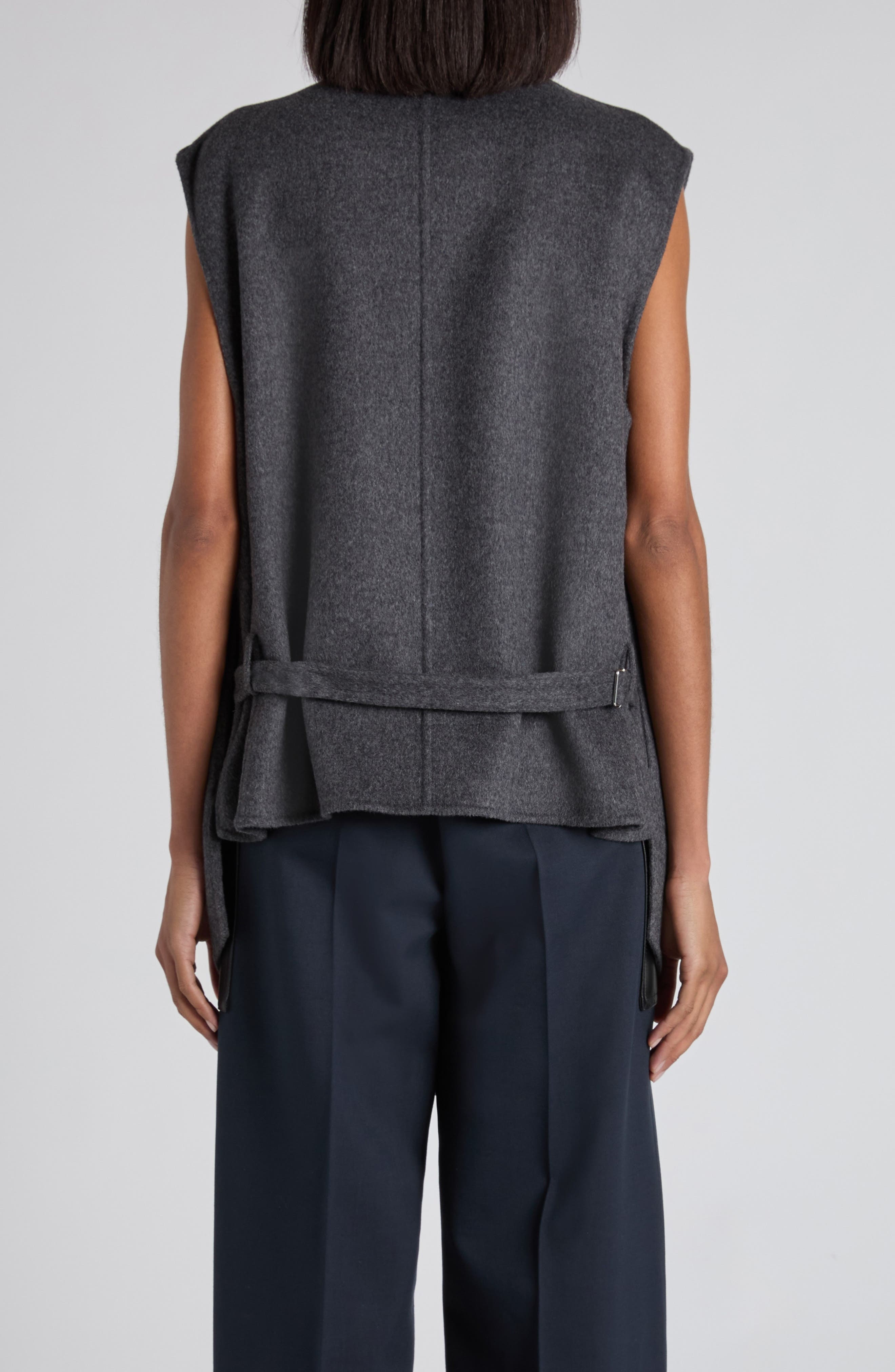 Bottega Veneta Layered Double Face Wool Vest in 1307 Charcoal Melange at Nordstrom - 3