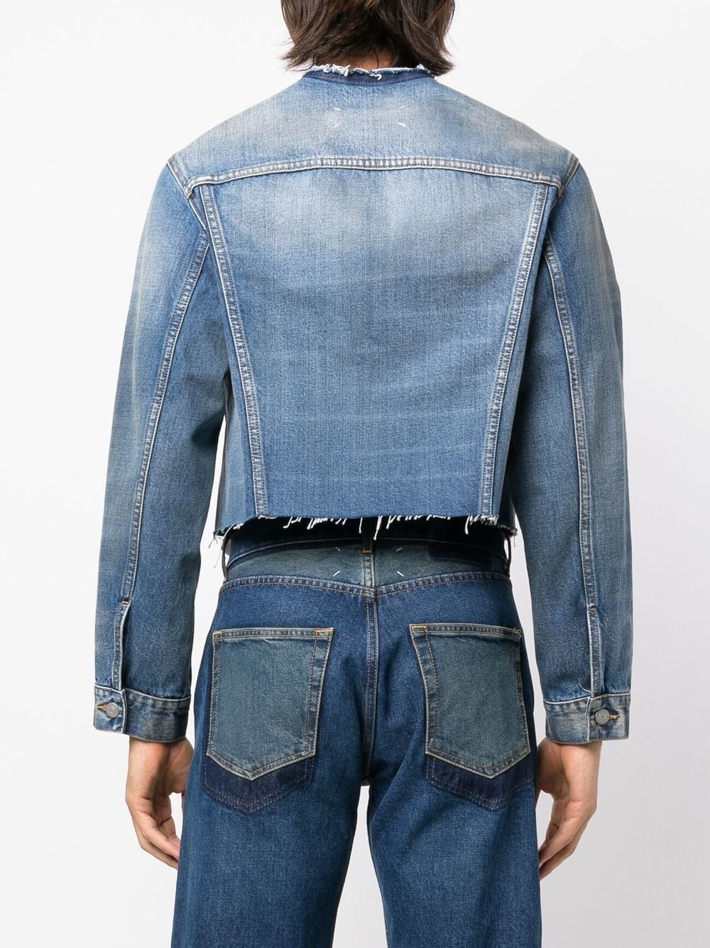 cropped denim jacket - 4