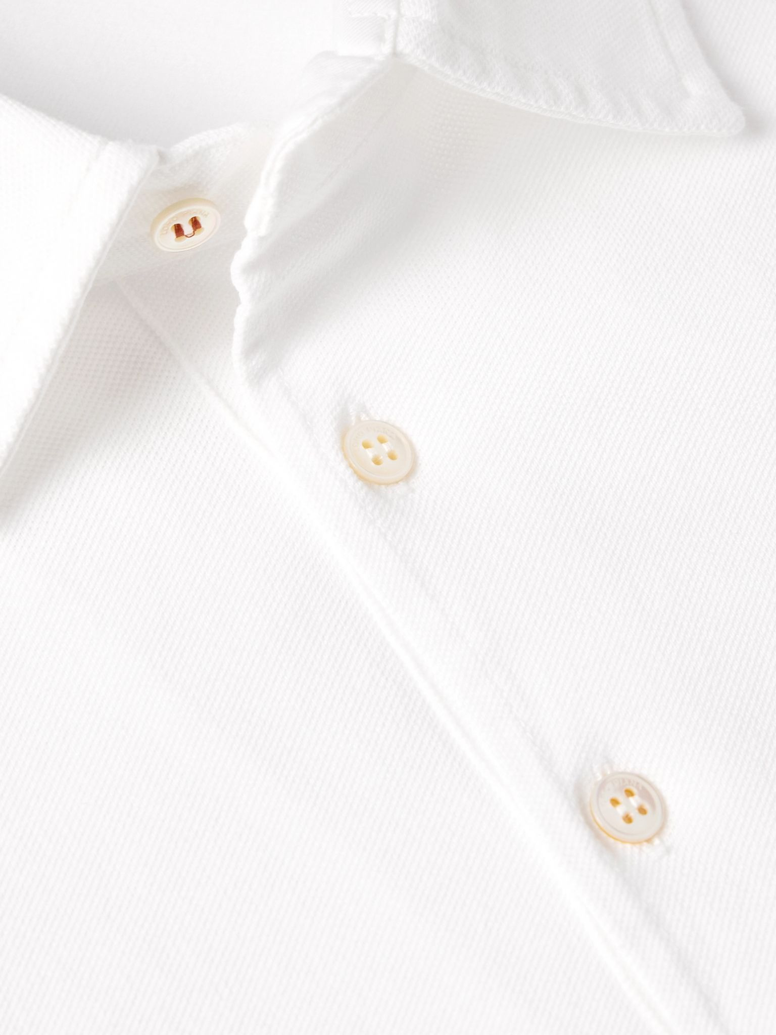 Cotton-Piqué Polo Shirt White - 5