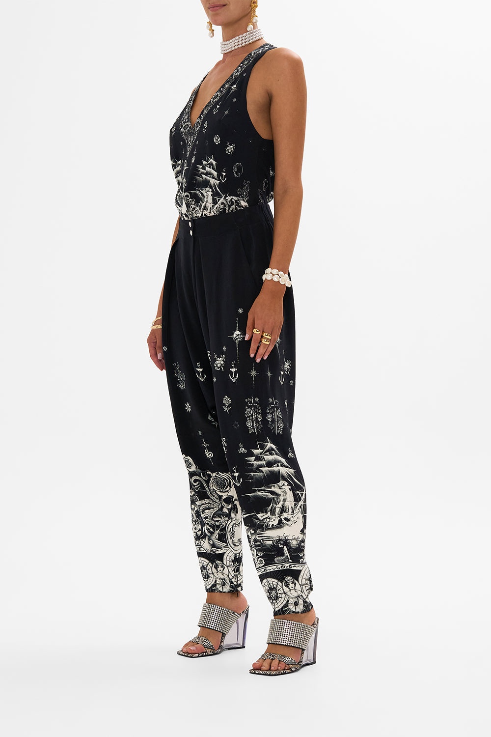 CROSSOVER WAIST PANT WITH TAPERED LEG - 4