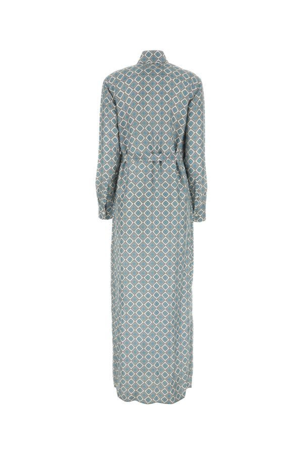 Prada Women Printed Silk Shirt Dress - 2