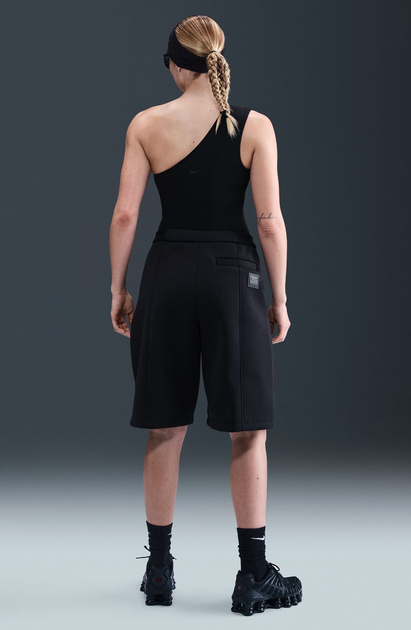 Nike Sportswear Essential Fleece Shorts in Black/Anthracite at Nordstrom - 8
