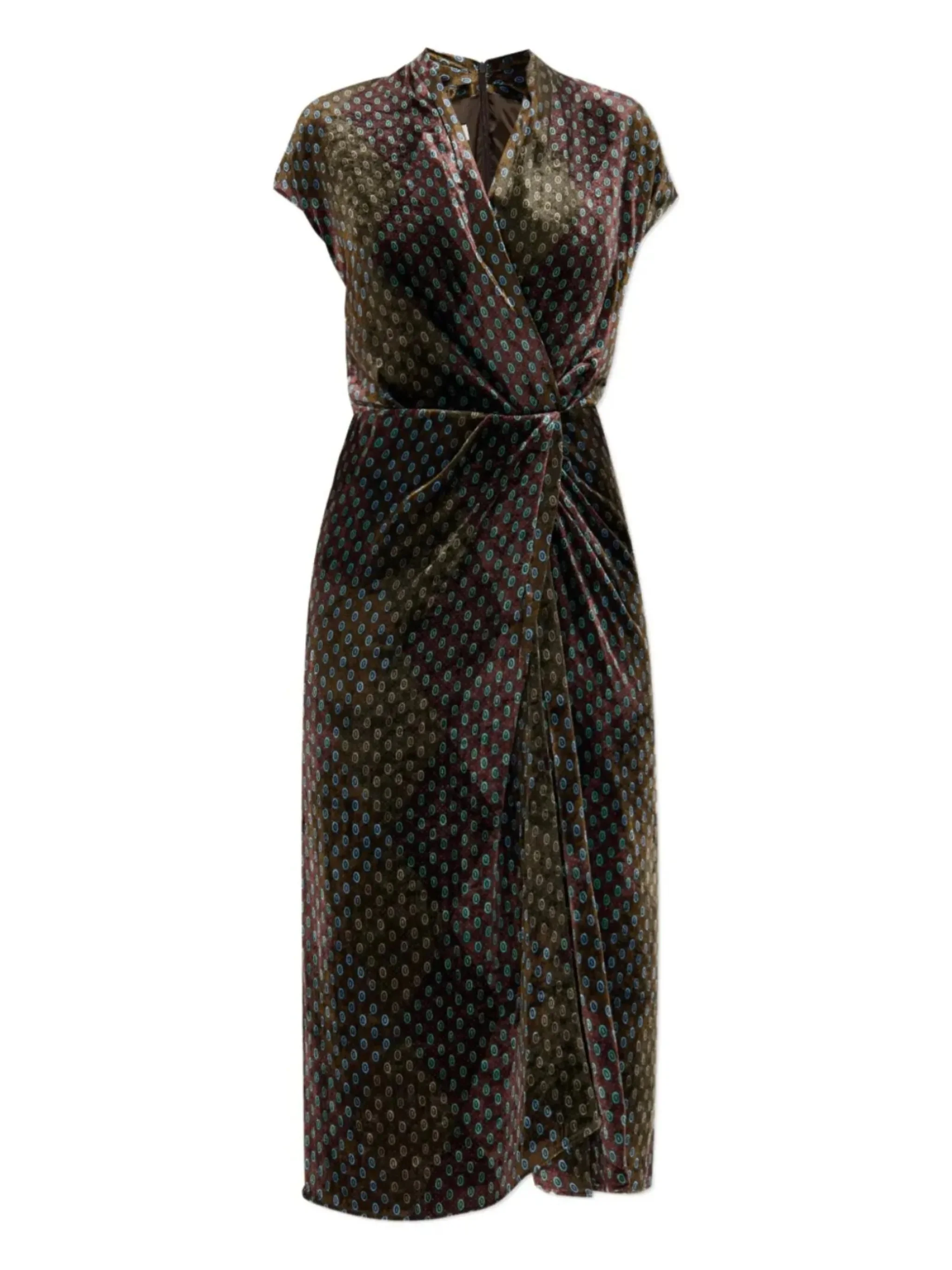patterned wrap dress - 1
