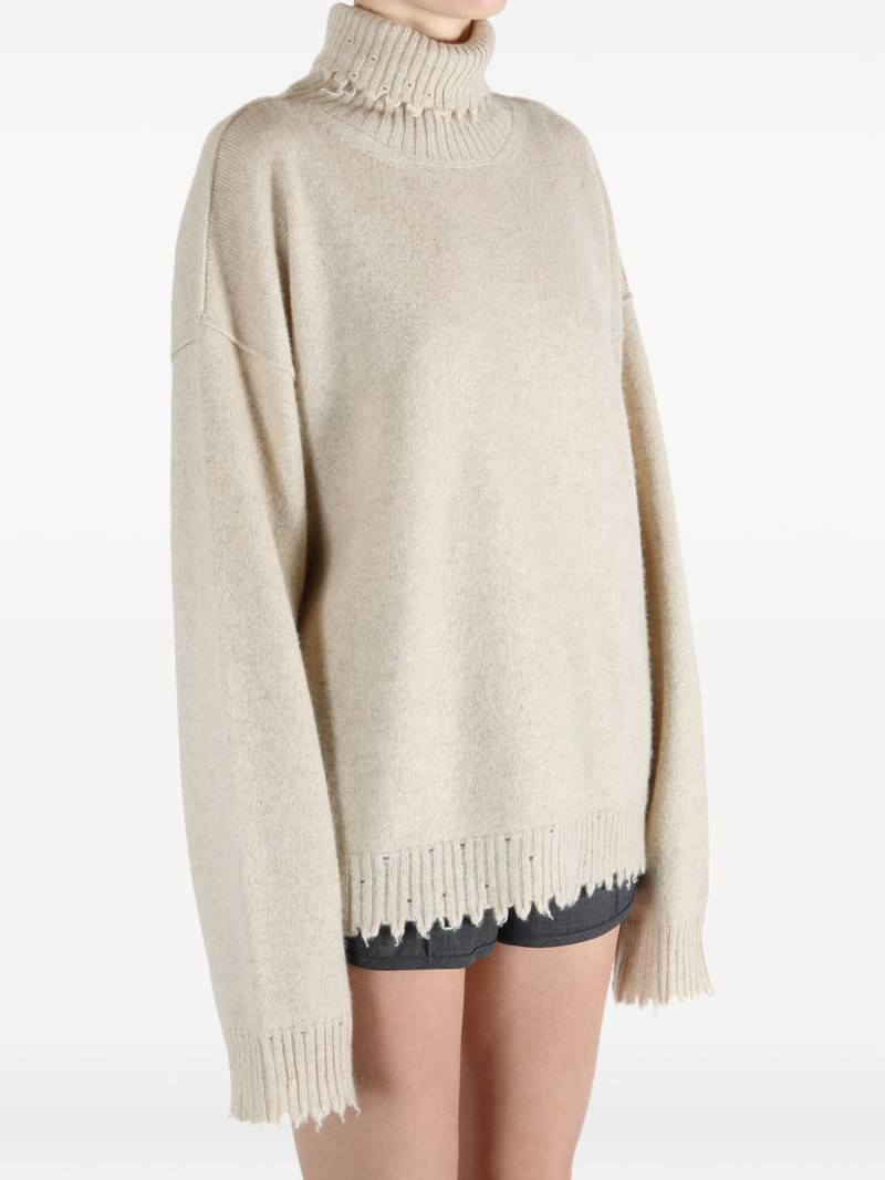 high neck frayed sweater 3