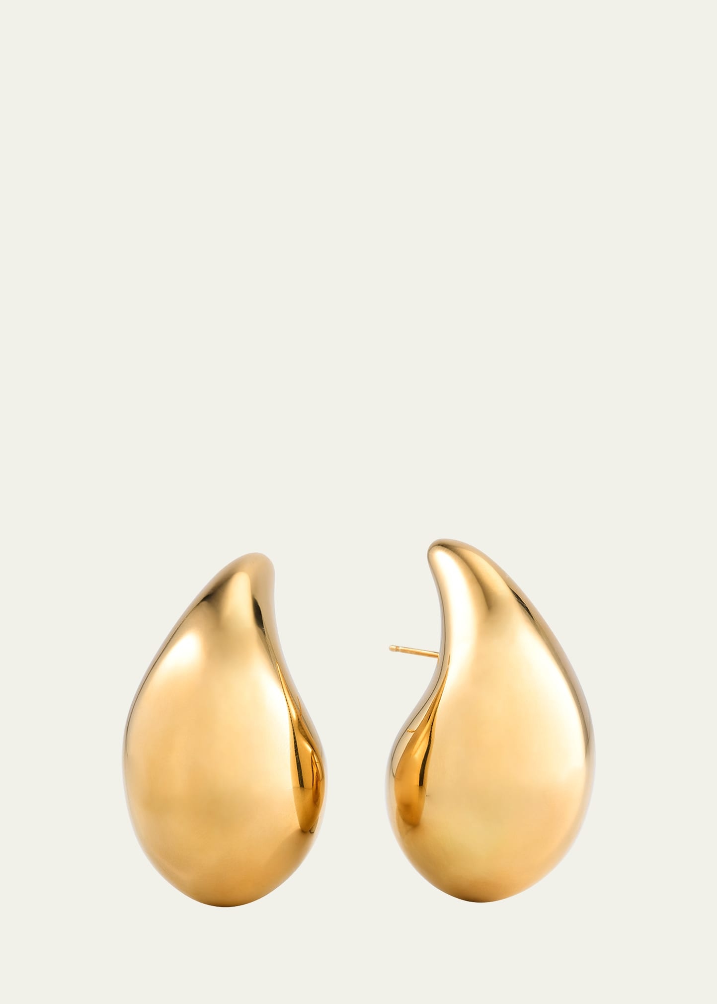 Polished Drop Earrings, Gold - 1