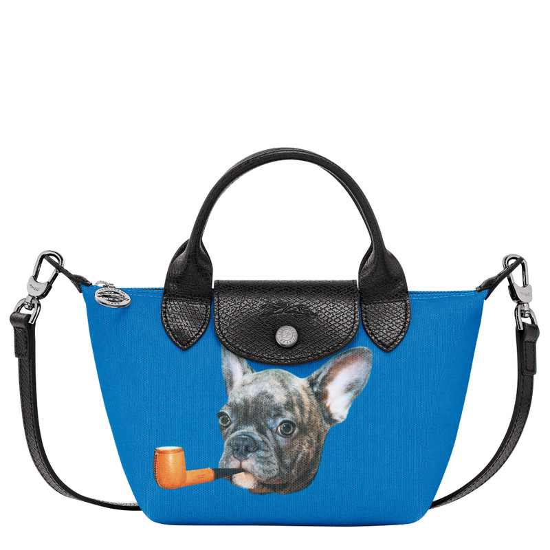 Longchamp x ToiletPaper XS Handbag Blue - Canvas 1