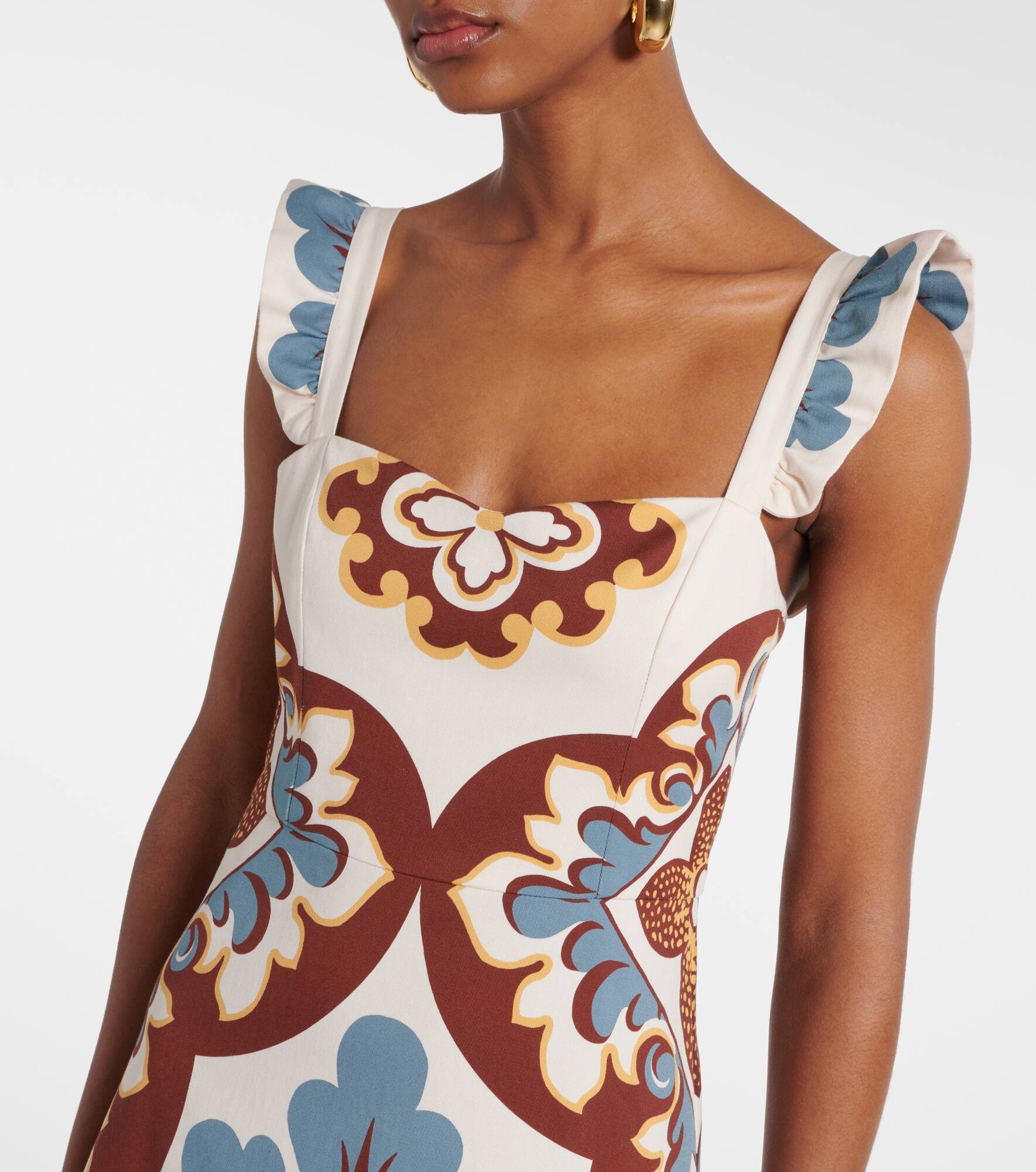 Gingerbread cotton-blend midi dress - 4