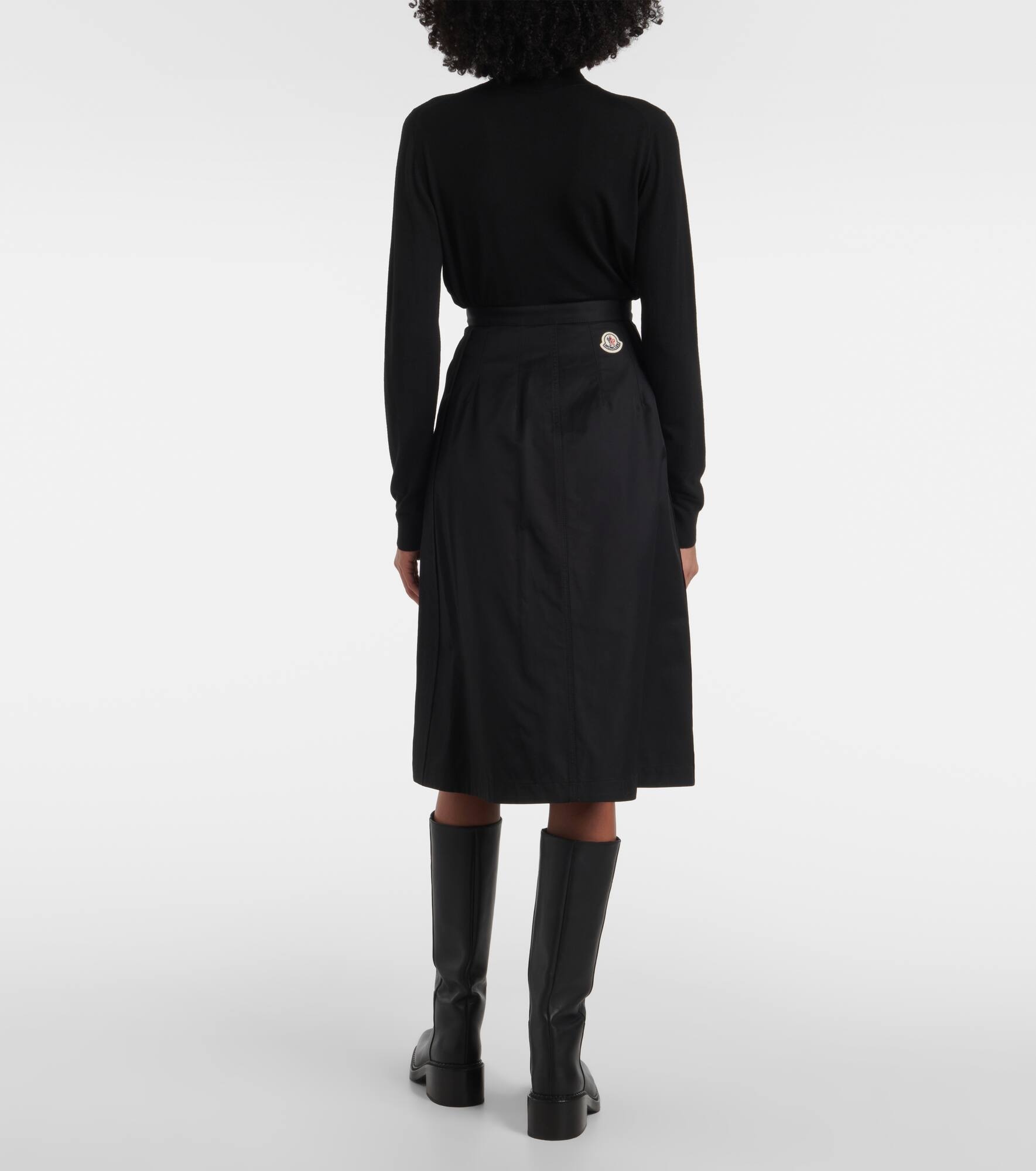 Cotton-blend midi skirt - 3
