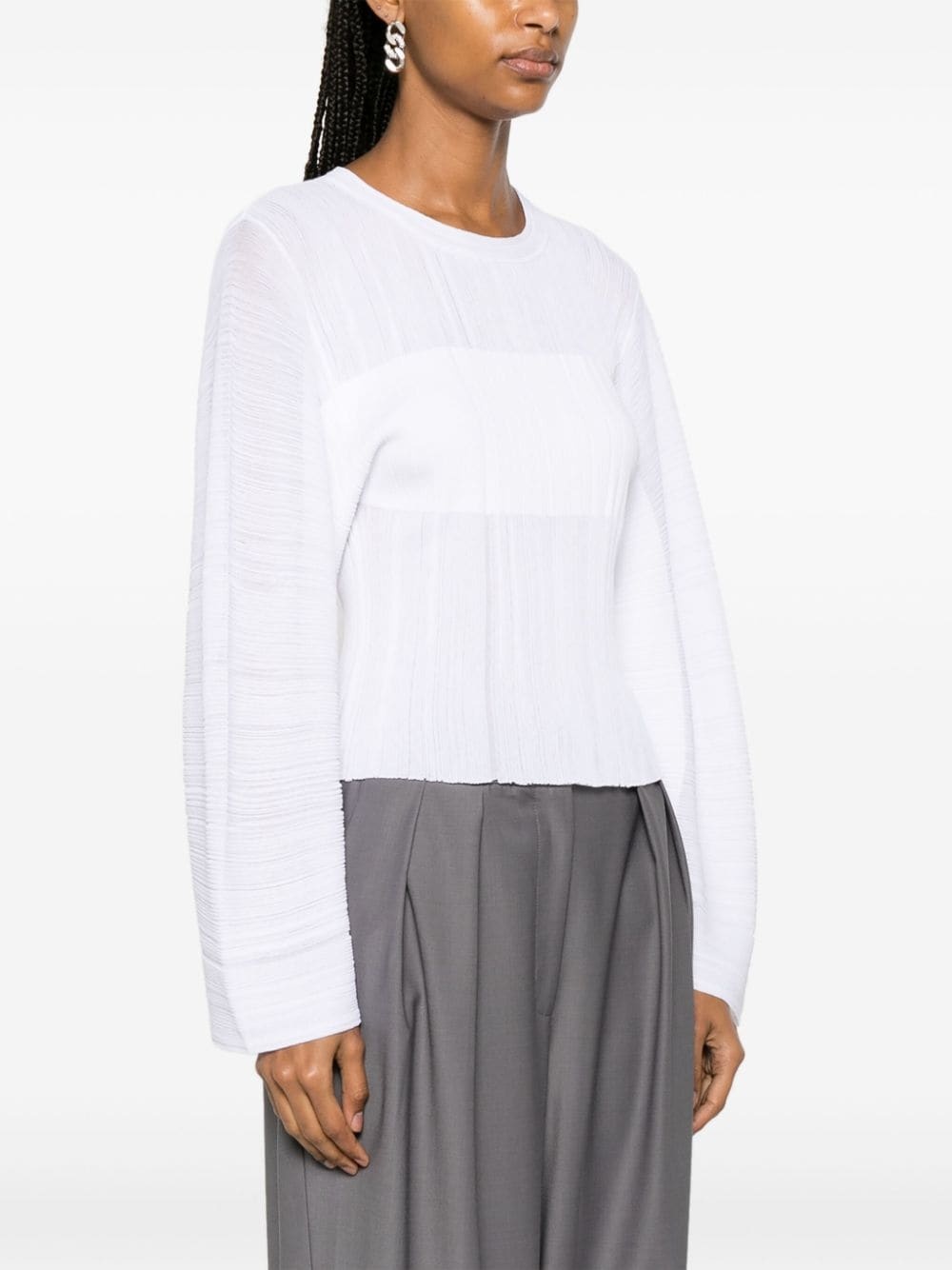 plissÃ© semi-sheer top - 3