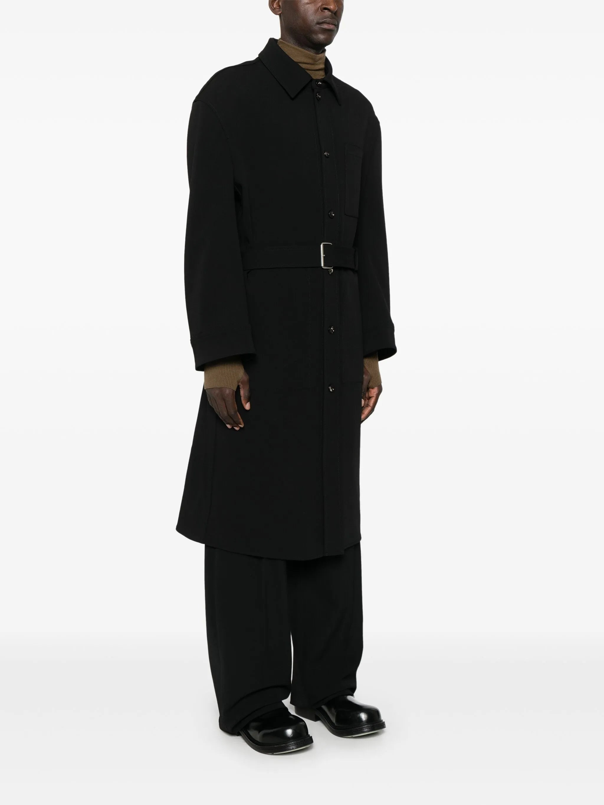 textured trench coat - 3