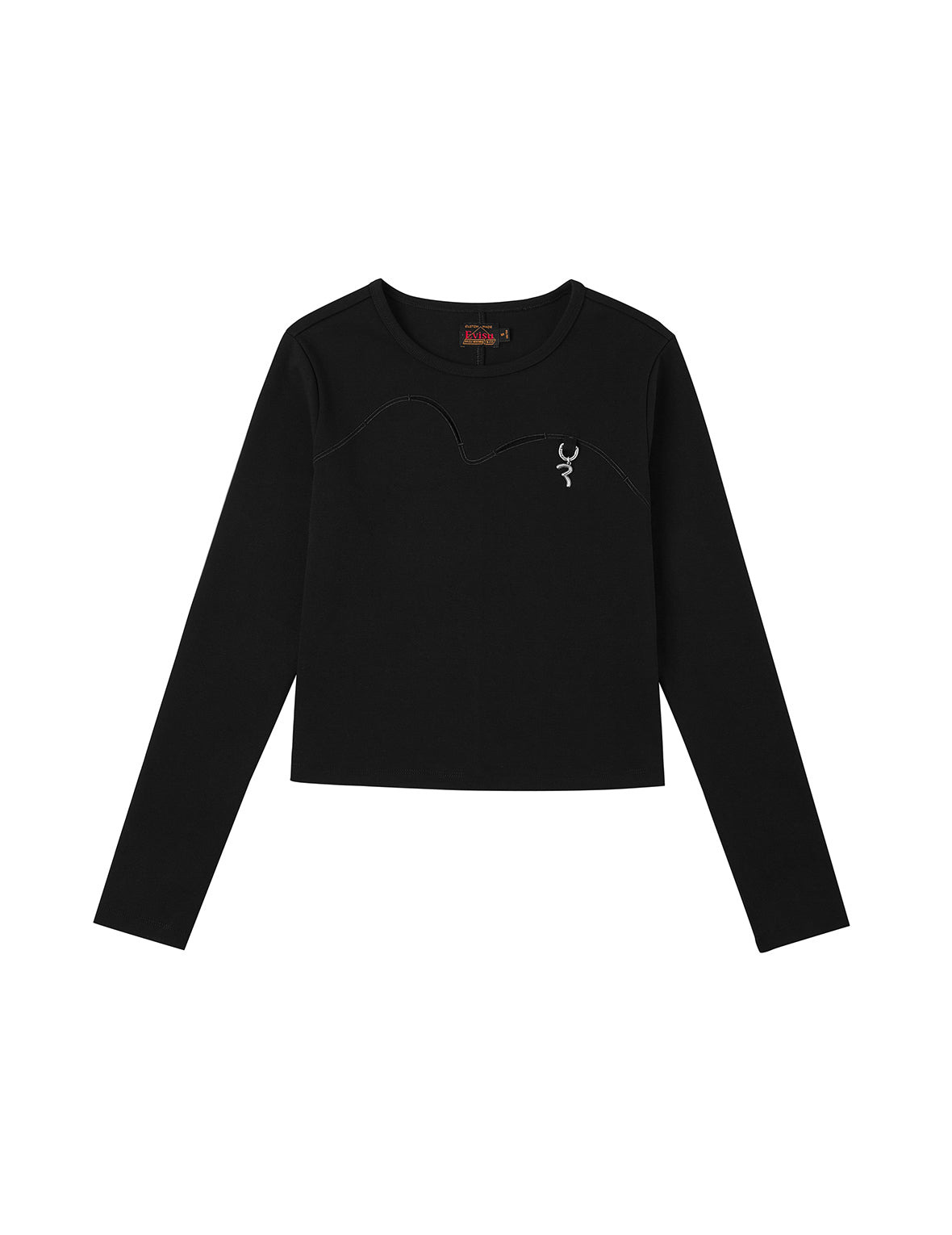 Seagull-shaped Cutout Design Fashion Fit Long-sleeve Top - 9