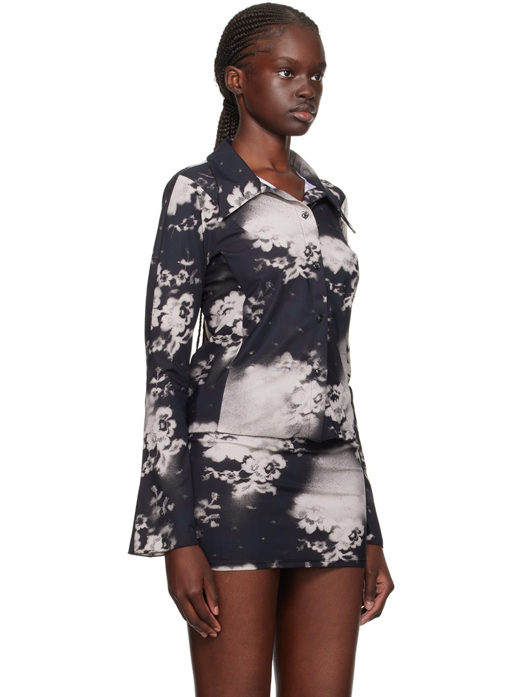 Black Floral Shirt - 2