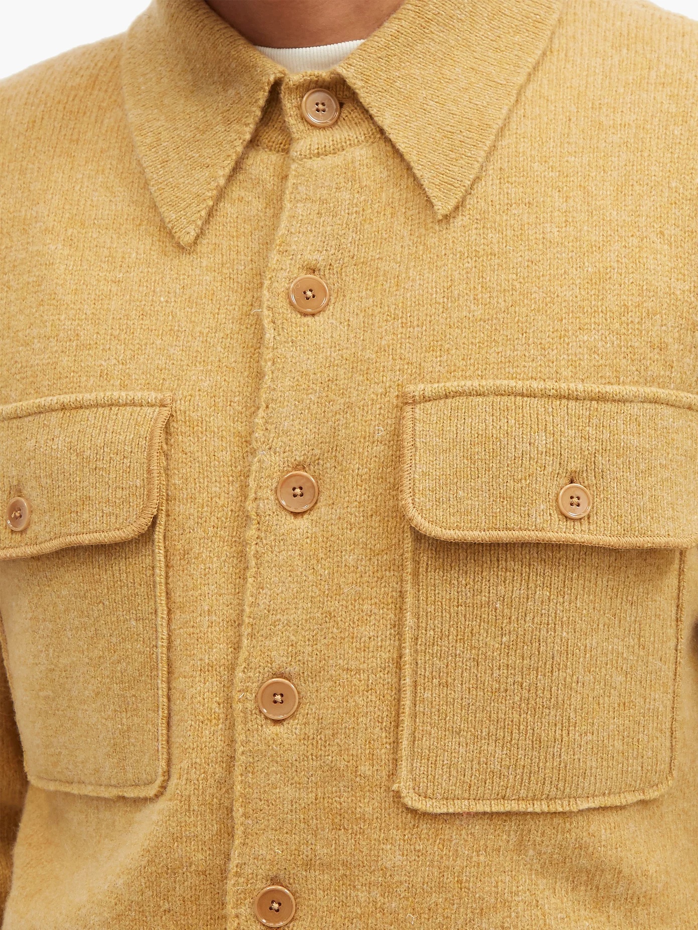 Patch-pocket wool cardigan - 3