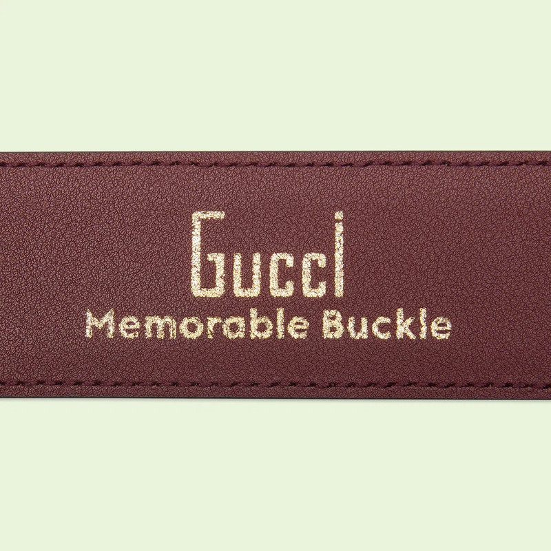 Belt with engraved Double G buckle 3