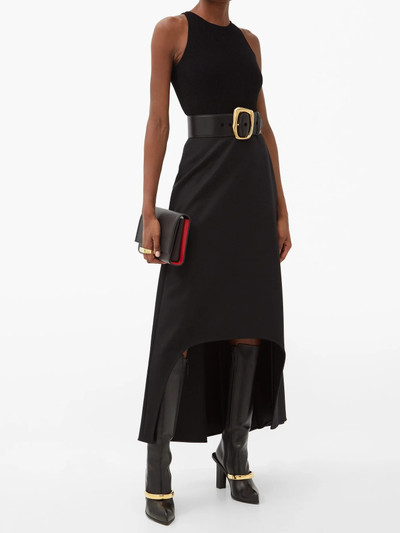 Alexander McQueen Dip-hem wool skirt outlook