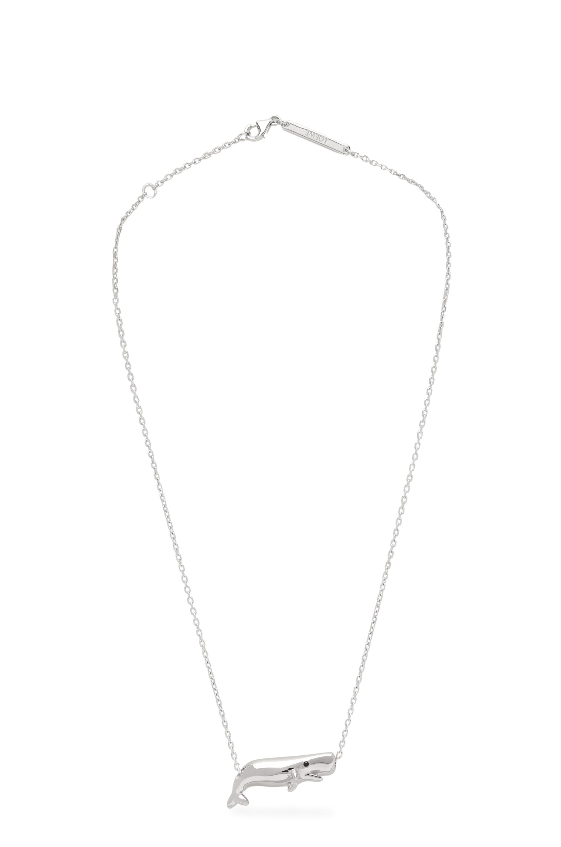 Whale necklace in sterling silver and crystals - 1