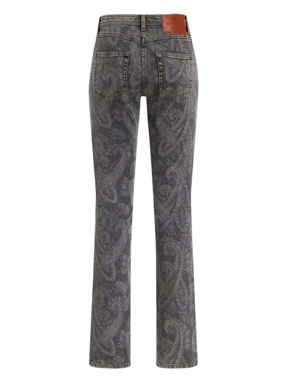 high-rise paisley-print straight-leg jeans - 7
