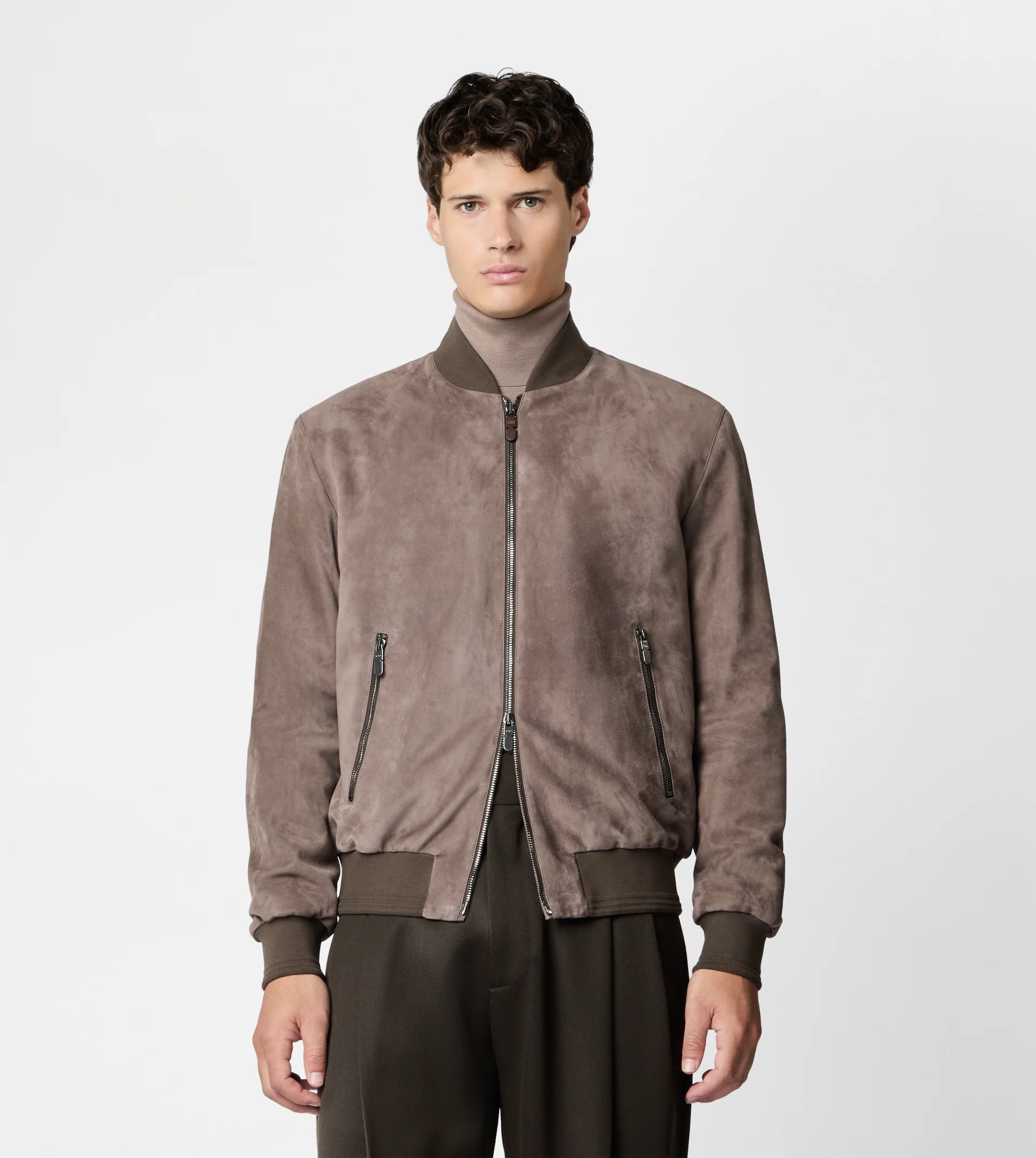 PASHMY BOMBER JACKET IN SUEDE - BROWN - 2