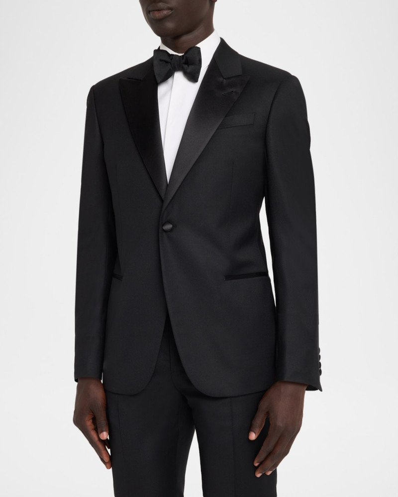 Men's G Line Jacquard Wool Satin-Trim Two-Piece Suit 4