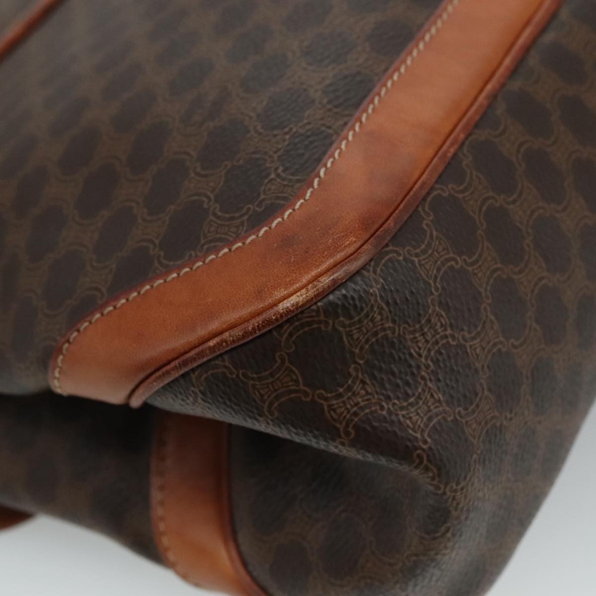 CELINE Macadam Canvas Hand Bag Pvc Leather Brown - 16