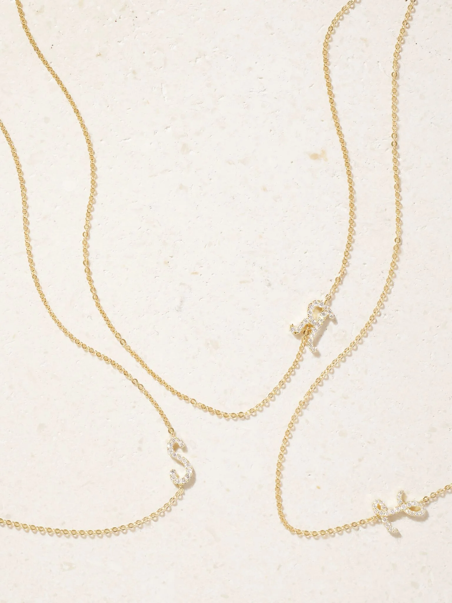 Initial 18-karat gold diamond necklace Gold - 1