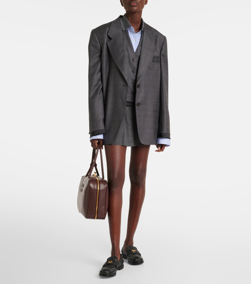 Miu Miu Pleated virgin wool mini skirt outlook