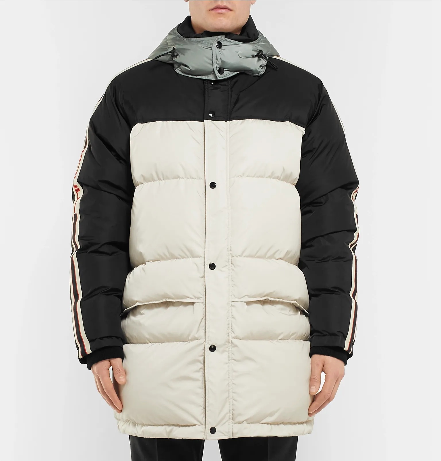 Webbing-Trimmed Quilted Shell Hooded Down Jacket - 4