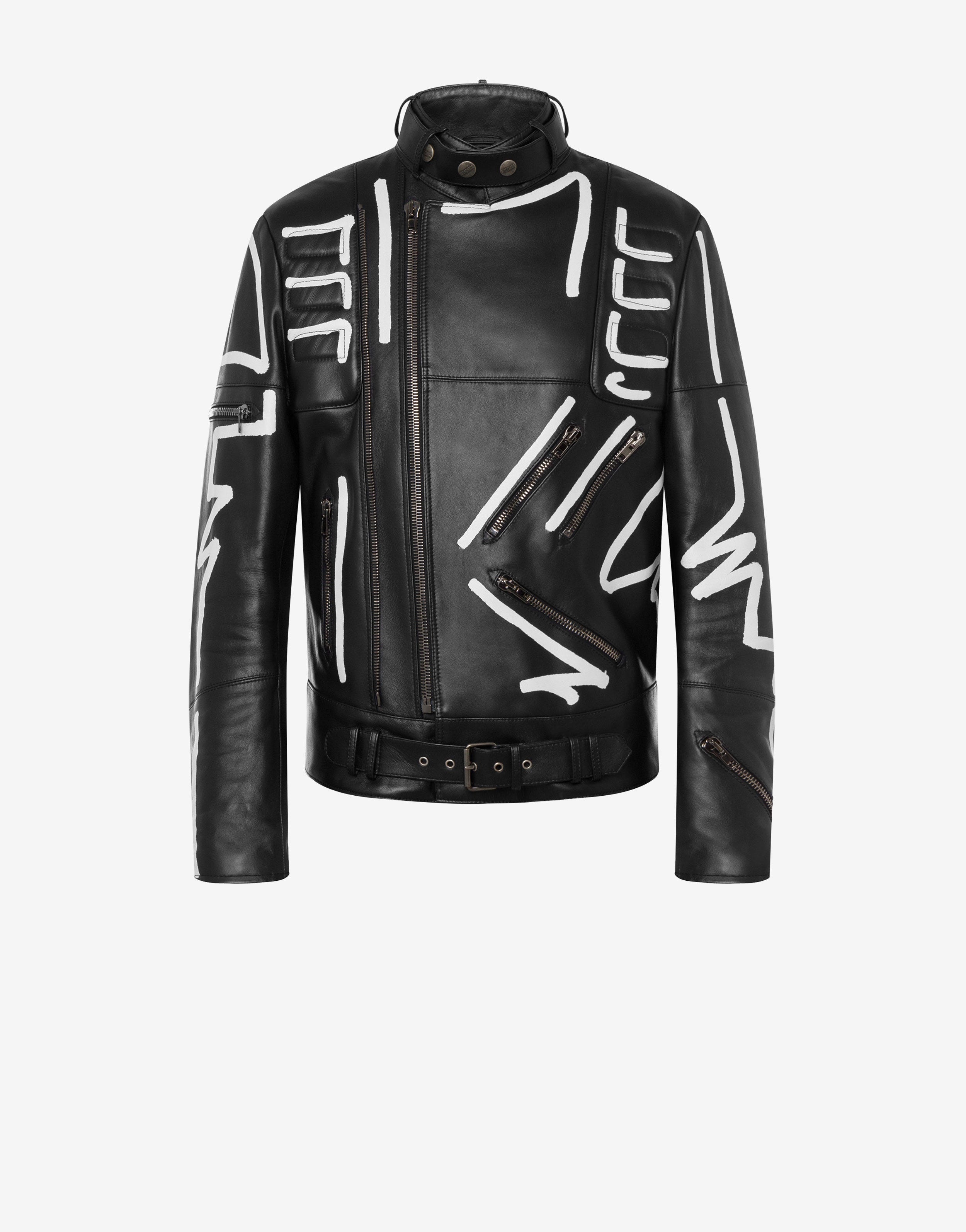 SQUIGGLES NAPPA LEATHER BIKER JACKET - 1