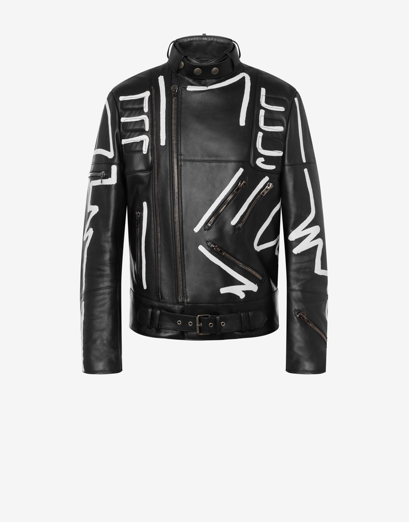 SQUIGGLES NAPPA LEATHER BIKER JACKET 1