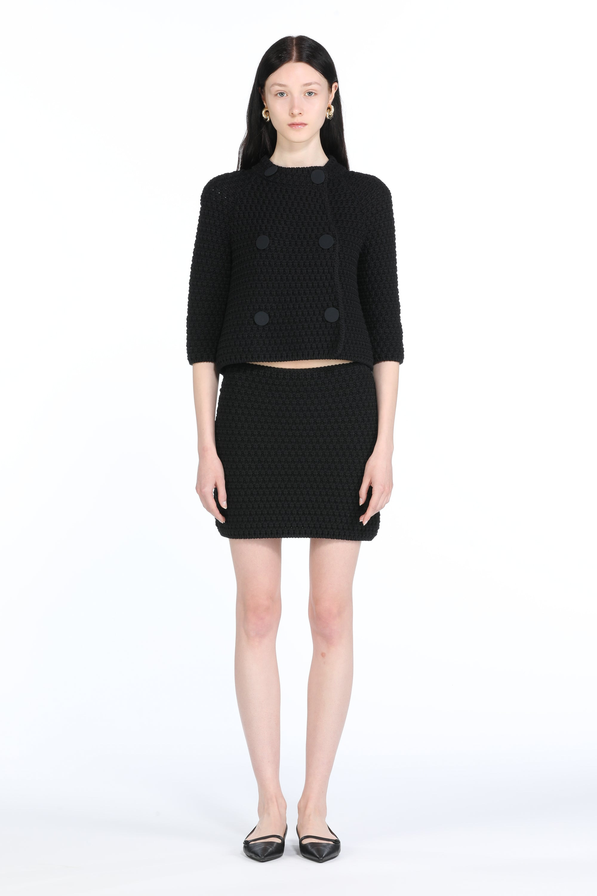 WAFFLE-KNIT MINI SKIRT - 4