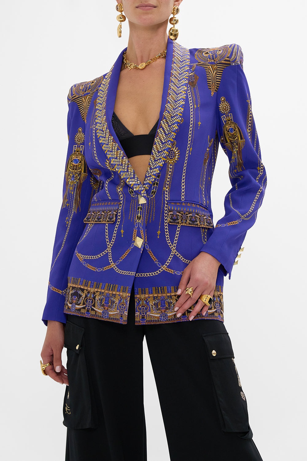 PEAKED SHOULDER BLAZER - 5